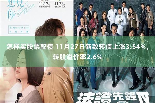 怎样买股票配债 11月27日新致转债上涨3.54%，转股溢价率2.6%