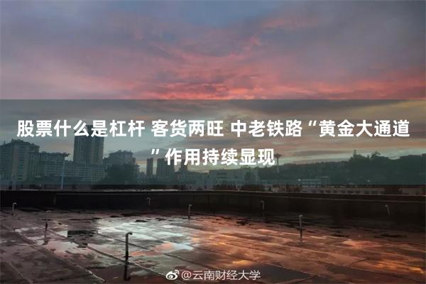股票什么是杠杆 客货两旺 中老铁路“黄金大通道”作用持续显现