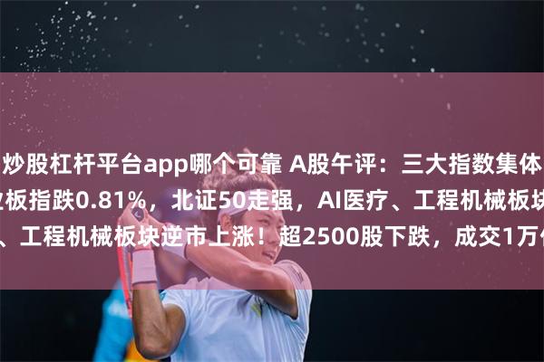 炒股杠杆平台app哪个可靠 A股午评：三大指数集体下跌沪指跌0.59%创业板指跌0.81%，北证50走强，AI医疗、工程机械板块逆市上涨！超2500股下跌，成交1万亿缩量1328亿