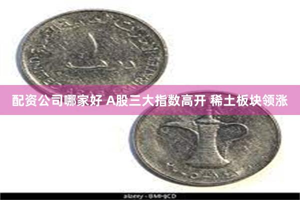 配资公司哪家好 A股三大指数高开 稀土板块领涨